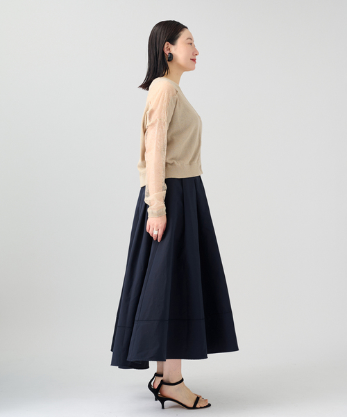 VERMEIL par iena（ヴェルメイユパーイエナ）の「Typewriter タックスカート（スカート・レディース・ライトイエロー/ネイビー・38/36）」の5枚目の写真