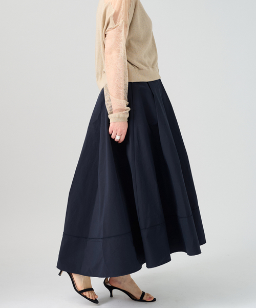 VERMEIL par iena（ヴェルメイユパーイエナ）の「Typewriter タックスカート（スカート・レディース・ライトイエロー/ネイビー・38/36）」の9枚目の写真