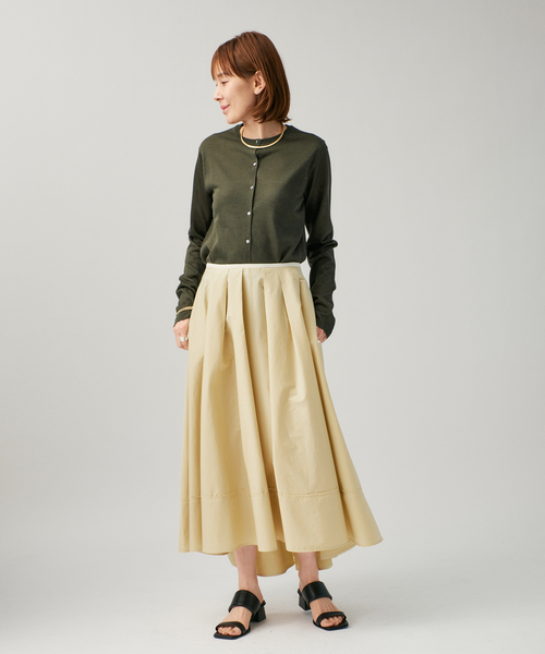 VERMEIL par iena（ヴェルメイユパーイエナ）の「Typewriter タックスカート（スカート・レディース・ライトイエロー/ネイビー・38/36）」の10枚目の写真