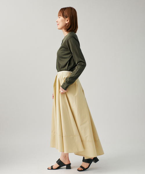 VERMEIL par iena（ヴェルメイユパーイエナ）の「Typewriter タックスカート（スカート・レディース・ライトイエロー/ネイビー・38/36）」の11枚目の写真