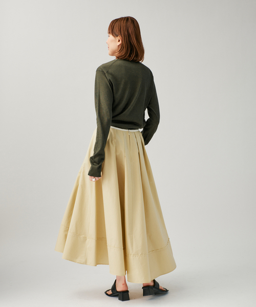 VERMEIL par iena（ヴェルメイユパーイエナ）の「Typewriter タックスカート（スカート・レディース・ライトイエロー/ネイビー・38/36）」の12枚目の写真