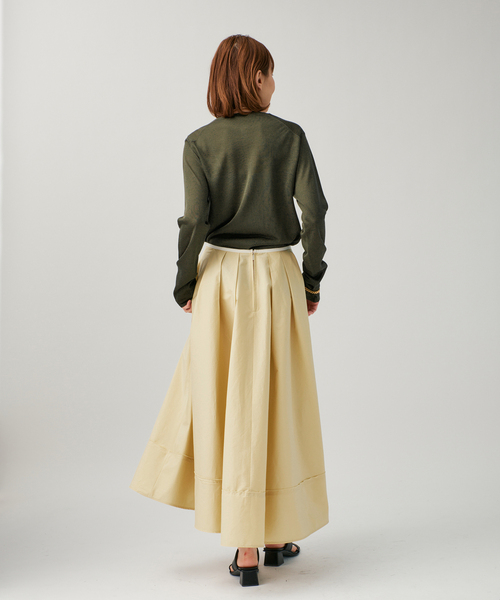 VERMEIL par iena（ヴェルメイユパーイエナ）の「Typewriter タックスカート（スカート・レディース・ライトイエロー/ネイビー・38/36）」の13枚目の写真