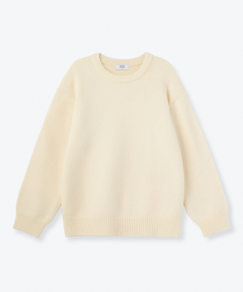 MUSINSA STANDARD KIDS（ムシンサスタンダードキッズ）の「エッセンシャルクルーネックニット[クリーム]（ニット/セーター・レディース・その他・110/120/130/140/150/160）」の7枚目の写真