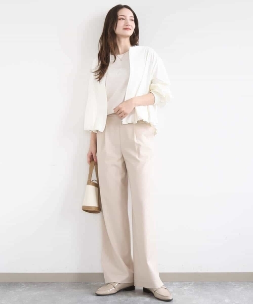 MK MICHEL KLEIN（エムケーミッシェルクラン）の「ビーズ刺繍ロゴTシャツ/洗える（Tシャツ/カットソー・レディース・ホワイト/ベージュ・38）」の17枚目の写真