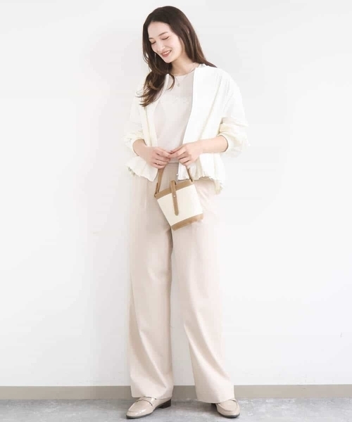 MK MICHEL KLEIN（エムケーミッシェルクラン）の「ビーズ刺繍ロゴTシャツ/洗える（Tシャツ/カットソー・レディース・ホワイト/ベージュ・38）」の18枚目の写真