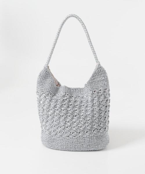 SENSE OF PLACE by URBAN RESEARCH（センスオブプレイスバイアーバンリサーチ）の「メタリックヤーンバッグ（かごバッグ・レディース・ブラウン/その他1/ネイビー/シルバー・ONE）」の9枚目の写真