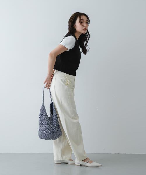 SENSE OF PLACE by URBAN RESEARCH（センスオブプレイスバイアーバンリサーチ）の「メタリックヤーンバッグ（かごバッグ・レディース・ブラウン/その他1/ネイビー/シルバー・ONE）」の16枚目の写真