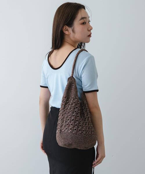 SENSE OF PLACE by URBAN RESEARCH（センスオブプレイスバイアーバンリサーチ）の「メタリックヤーンバッグ（かごバッグ・レディース・ブラウン/その他1/ネイビー/シルバー・ONE）」の19枚目の写真