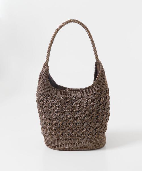 SENSE OF PLACE by URBAN RESEARCH（センスオブプレイスバイアーバンリサーチ）の「メタリックヤーンバッグ（かごバッグ・レディース・ブラウン/その他1/ネイビー/シルバー・ONE）」の22枚目の写真