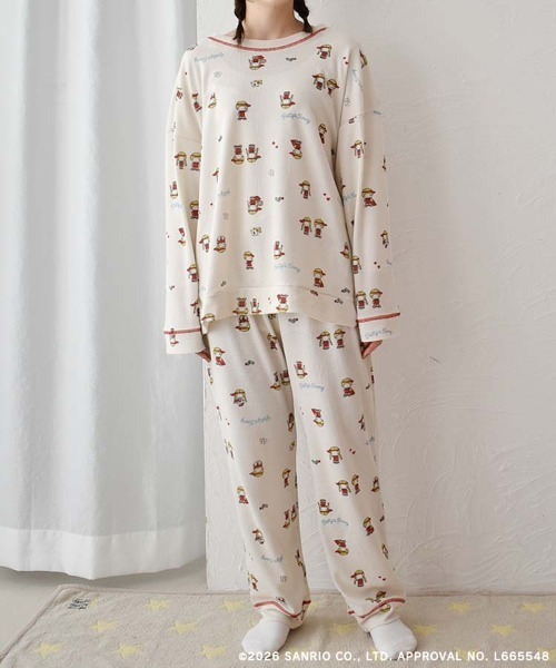 sanrio（サンリオ）の「パティ＆ジミーワッフルルームウェア上下セット（ルームウェア/パジャマ・レディース・オフホワイト/クリーム・ML）」の7枚目の写真