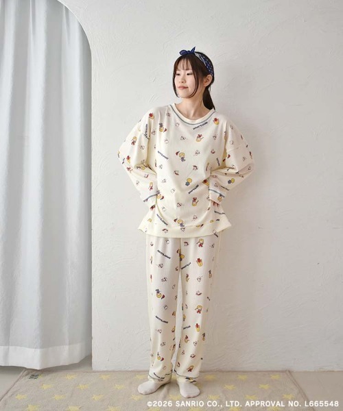 sanrio（サンリオ）の「パティ＆ジミーワッフルルームウェア上下セット（ルームウェア/パジャマ・レディース・オフホワイト/クリーム・ML）」の17枚目の写真