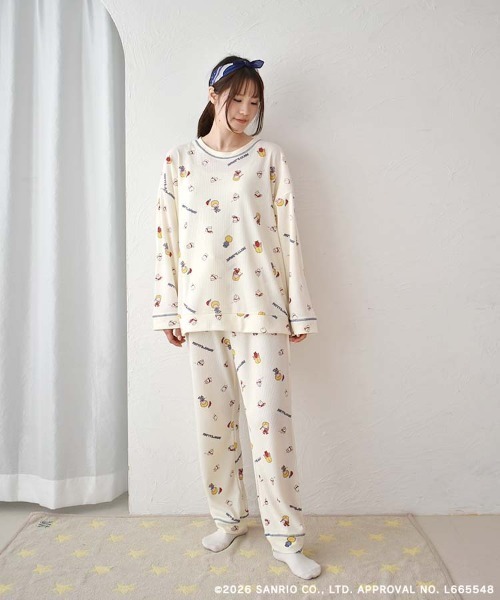 sanrio（サンリオ）の「パティ＆ジミーワッフルルームウェア上下セット（ルームウェア/パジャマ・レディース・オフホワイト/クリーム・ML）」の16枚目の写真