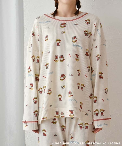 sanrio（サンリオ）の「パティ＆ジミーワッフルルームウェア上下セット（ルームウェア/パジャマ・レディース・オフホワイト/クリーム・ML）」の13枚目の写真