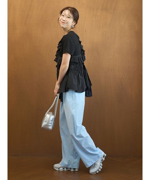 emmi（エミ）の「【Movique】アクティブイージーパンツ/撥水/UVカット/接触冷感（その他パンツ・レディース・ブラック/ライトベージュ/ライトブルー・0/1）」の13枚目の写真