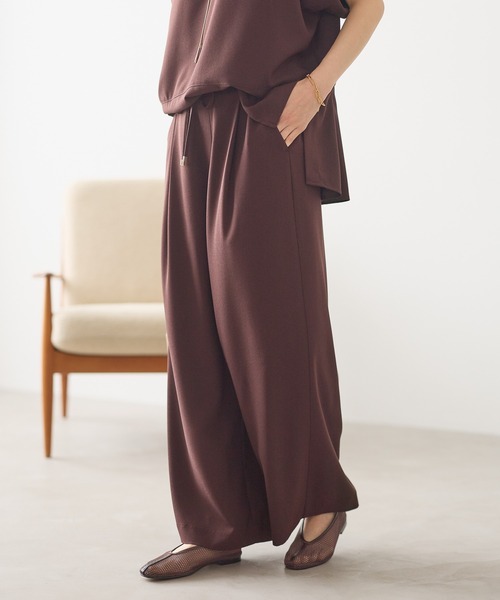 Elura（エルーラ）の「サラサラリラクシーワイドパンツ＜低身長サイズあり＞/656777（その他パンツ・レディース・ダークブラウン/ブラック/ゼブラ/オフホワイト/ミント/モカ・MEDIUM/SMALL/FREE(S)/LARGE）」の4枚目の写真