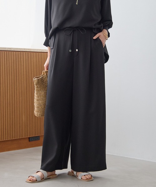 Elura（エルーラ）の「サラサラリラクシーワイドパンツ＜低身長サイズあり＞/656777（その他パンツ・レディース・ダークブラウン/ブラック/ゼブラ/オフホワイト/ミント/モカ・MEDIUM/SMALL/FREE(S)/LARGE）」の3枚目の写真