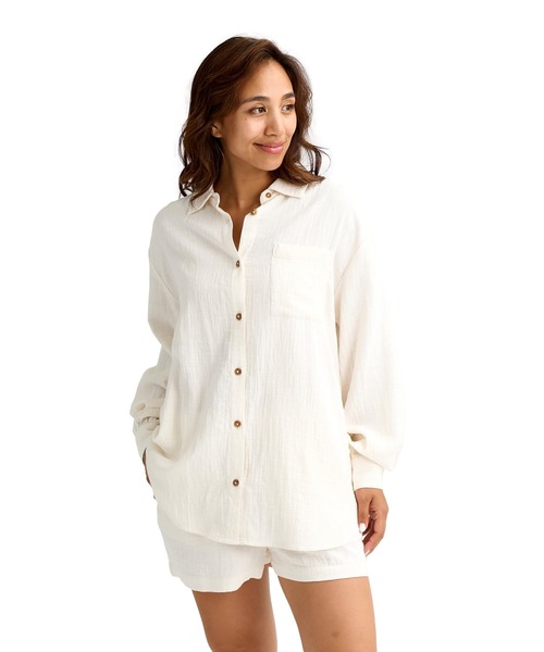 BILLABONG(ビラボン)の「BILLABONG ウィメンズ WANDERER SOLID LS WV 長袖シャツ 【2026年春夏モデル】(シャツ/ブラウス・レディース・ホワイト系その他/ベージュ系その他・SMALL)」の2枚目の写真