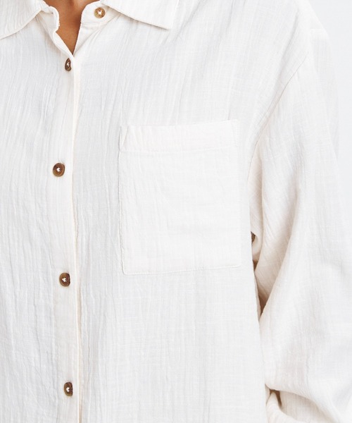 BILLABONG(ビラボン)の「BILLABONG ウィメンズ WANDERER SOLID LS WV 長袖シャツ 【2026年春夏モデル】(シャツ/ブラウス・レディース・ホワイト系その他/ベージュ系その他・SMALL)」の5枚目の写真