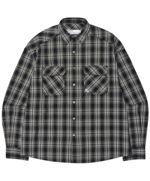 NOMANUAL(NOMANUAL)の「ROUGH SEERSUCKER CHECK SHIRTS - BLACK(シャツ/ブラウス・レディース・その他・SMALL/MEDIUM/LARGE/X-LARGE)」の1枚目の写真
