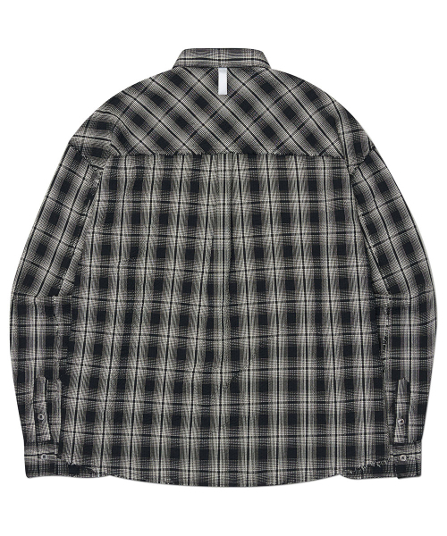 NOMANUAL(NOMANUAL)の「ROUGH SEERSUCKER CHECK SHIRTS - BLACK(シャツ/ブラウス・レディース・その他・SMALL/MEDIUM/LARGE/X-LARGE)」の2枚目の写真