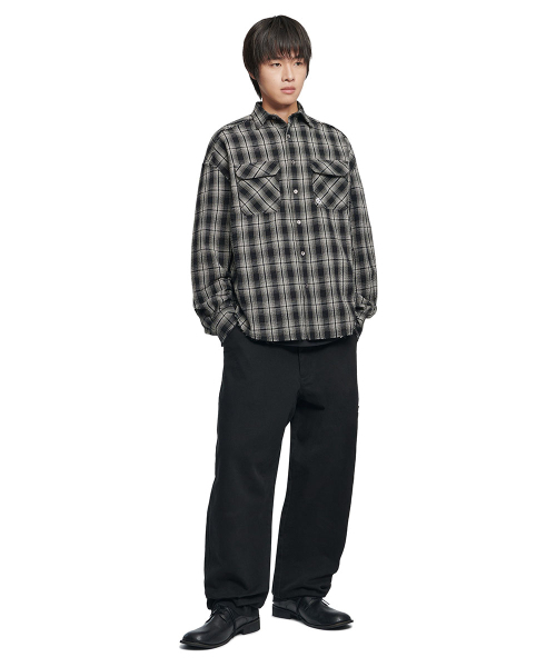 NOMANUAL(NOMANUAL)の「ROUGH SEERSUCKER CHECK SHIRTS - BLACK(シャツ/ブラウス・レディース・その他・SMALL/MEDIUM/LARGE/X-LARGE)」の3枚目の写真