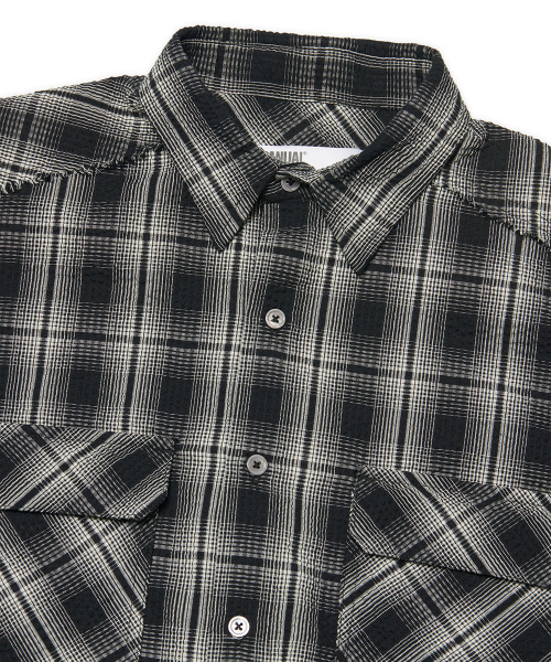 NOMANUAL(NOMANUAL)の「ROUGH SEERSUCKER CHECK SHIRTS - BLACK(シャツ/ブラウス・レディース・その他・SMALL/MEDIUM/LARGE/X-LARGE)」の4枚目の写真