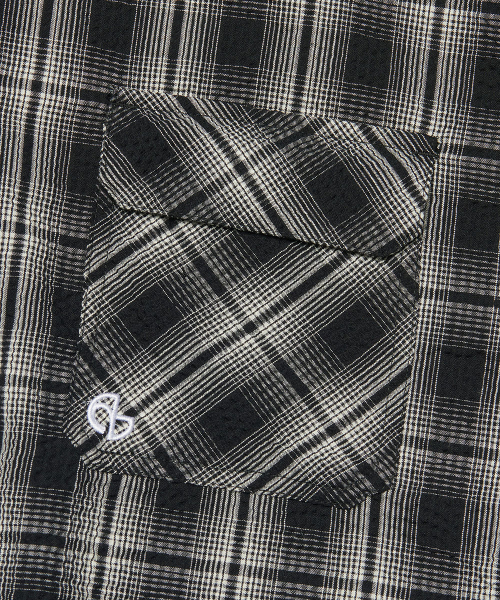 NOMANUAL(NOMANUAL)の「ROUGH SEERSUCKER CHECK SHIRTS - BLACK(シャツ/ブラウス・レディース・その他・SMALL/MEDIUM/LARGE/X-LARGE)」の5枚目の写真