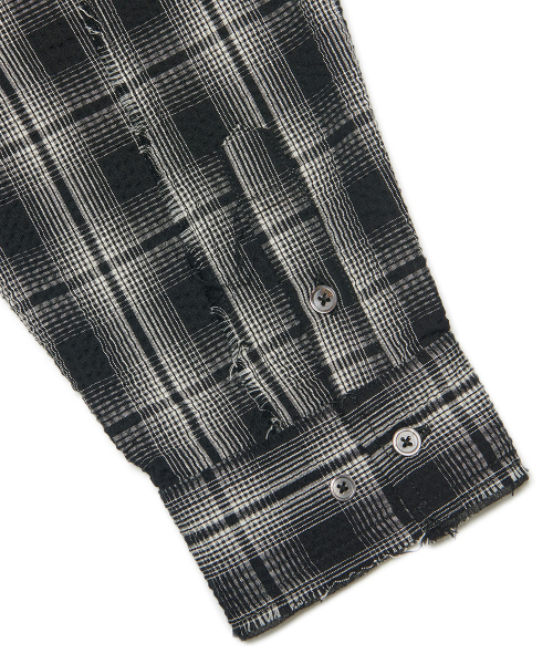NOMANUAL(NOMANUAL)の「ROUGH SEERSUCKER CHECK SHIRTS - BLACK(シャツ/ブラウス・レディース・その他・SMALL/MEDIUM/LARGE/X-LARGE)」の6枚目の写真