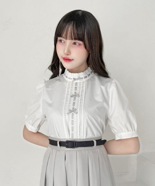 F i.n.t（フィント）の「ギンガムチェックはしごリボンブラウス（シャツ/ブラウス・レディース・アイボリー/オフホワイト・FREE）」の18枚目の写真