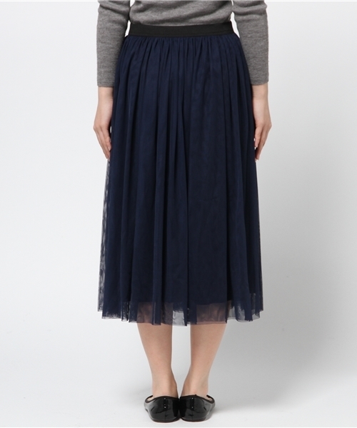 LBC（エルビーシー）の「チュールギャザースカート                  （スカート・レディース・ライトグレー/ネイビー/ダークネイビー/ベージュ・LARGE/MEDIUM）」の6枚目の写真