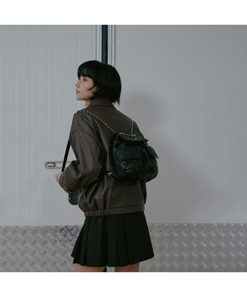 LAP（ラップ）の「HEART CHAIN QUILTED BACKPACK AS7AB260（バックパック/リュック・レディース・ブラック・FREE）」の2枚目の写真