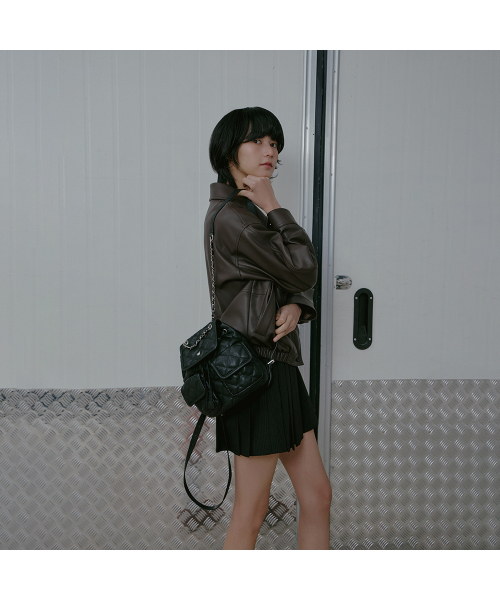 LAP（ラップ）の「HEART CHAIN QUILTED BACKPACK AS7AB260（バックパック/リュック・レディース・ブラック・FREE）」の5枚目の写真