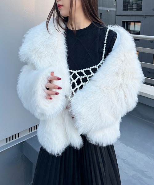 UP START(アップスタート)の「OT フェイクファージャケット(se)(その他アウター・レディース・ブラック/ホワイト・FREE)」の16枚目の写真