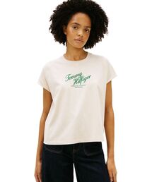 シーズナルスクリプトキャップスリーブTシャツ