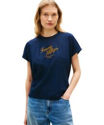 シーズナルスクリプトキャップスリーブTシャツ