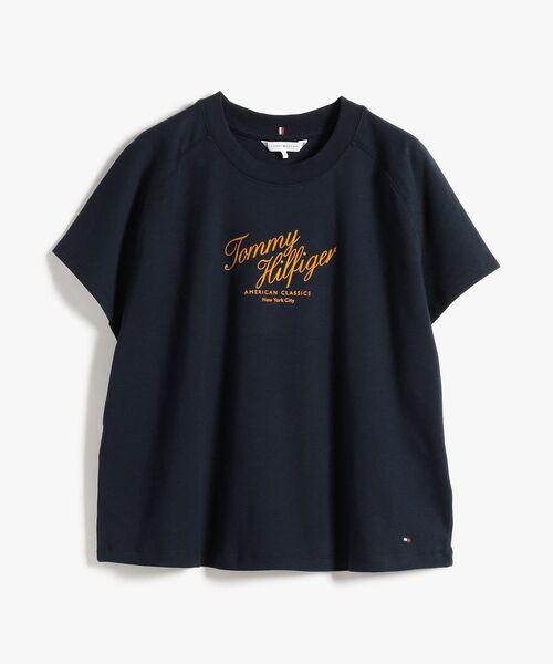 TOMMY HILFIGER(トミーヒルフィガー)の「シーズナルスクリプトキャップスリーブTシャツ(Tシャツ/カットソー・レディース・オフホワイト/マルチ・X-SMALL/SMALL/MEDIUM/LARGE)」の6枚目の写真