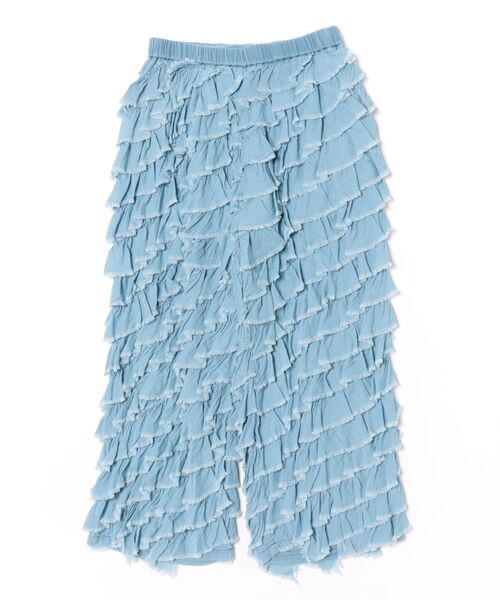 H.A.K（ハク）の「2．0オンスシフォンデニムクレイジーフリルパンツ（デニムパンツ・レディース・ブルー/ネイビー・1/2）」の4枚目の写真