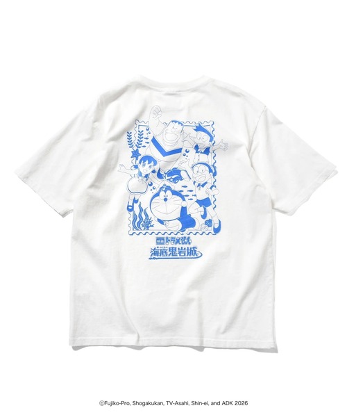 HOMEGAME（ホームゲーム）の「HOMEGAME｜映画ドラえもん - Tシャツ [POSTAGE STAMP TEE HG260102]（Tシャツ/カットソー・メンズ・サックスブルー/ブラック/ホワイト・XX-LARGE/X-LARGE/LARGE/MEDIUM/SMALL）」の4枚目の写真