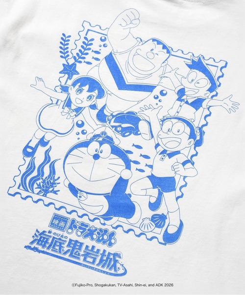 HOMEGAME（ホームゲーム）の「HOMEGAME｜映画ドラえもん - Tシャツ [POSTAGE STAMP TEE HG260102]（Tシャツ/カットソー・メンズ・サックスブルー/ブラック/ホワイト・XX-LARGE/X-LARGE/LARGE/MEDIUM/SMALL）」の8枚目の写真