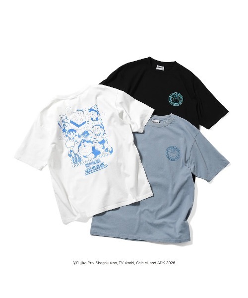 HOMEGAME（ホームゲーム）の「HOMEGAME｜映画ドラえもん - Tシャツ [POSTAGE STAMP TEE HG260102]（Tシャツ/カットソー・メンズ・サックスブルー/ブラック/ホワイト・XX-LARGE/X-LARGE/LARGE/MEDIUM/SMALL）」の13枚目の写真