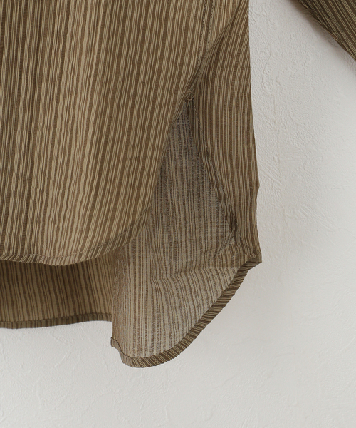 JOURNAL STANDARD（ジャーナルスタンダード）の「【TONYWACK/トニーワック】 LYOCELL OVERSIZED STRIPE SHIRT（シャツ/ブラウス・レディース・カーキ・MEDIUM）」の6枚目の写真