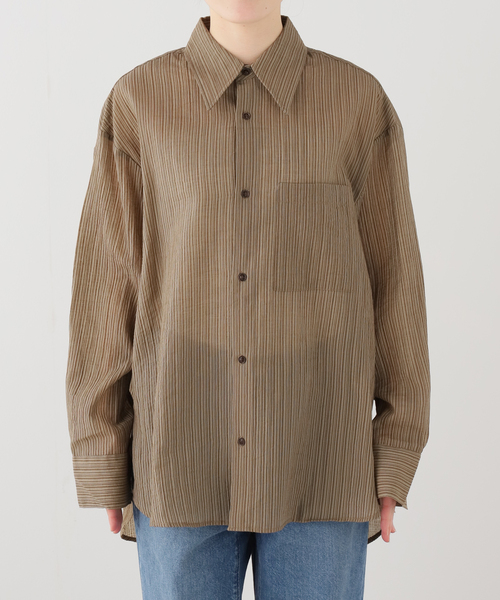 JOURNAL STANDARD（ジャーナルスタンダード）の「【TONYWACK/トニーワック】 LYOCELL OVERSIZED STRIPE SHIRT（シャツ/ブラウス・レディース・カーキ・MEDIUM）」の10枚目の写真