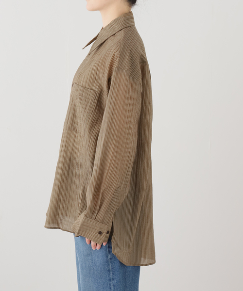 JOURNAL STANDARD（ジャーナルスタンダード）の「【TONYWACK/トニーワック】 LYOCELL OVERSIZED STRIPE SHIRT（シャツ/ブラウス・レディース・カーキ・MEDIUM）」の11枚目の写真