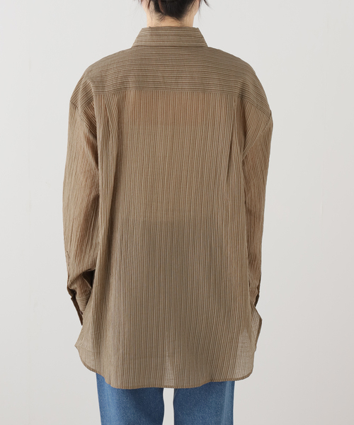 JOURNAL STANDARD（ジャーナルスタンダード）の「【TONYWACK/トニーワック】 LYOCELL OVERSIZED STRIPE SHIRT（シャツ/ブラウス・レディース・カーキ・MEDIUM）」の12枚目の写真