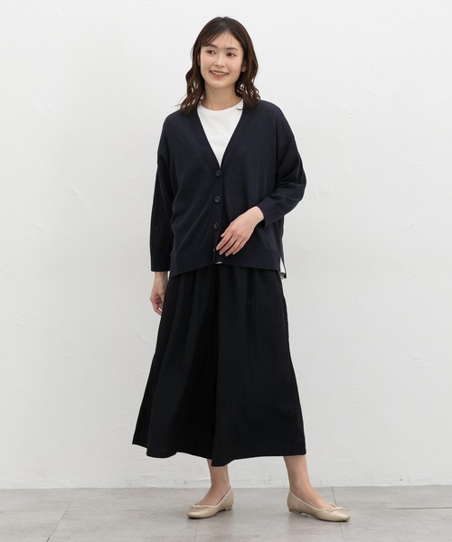 Honeys（ハニーズ）の「【ハニさら・抗菌防臭・ウォッシャブル・ＵＶカット】８分袖Ｖネックカーデ（カーディガン/ボレロ・レディース・ブラック/杢グレー/グリーン/ネイビー/ベージュ/モカ・L/M/S）」の10枚目の写真