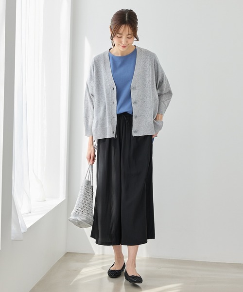 Honeys（ハニーズ）の「【ハニさら・抗菌防臭・ウォッシャブル・ＵＶカット】８分袖Ｖネックカーデ（カーディガン/ボレロ・レディース・ブラック/杢グレー/グリーン/ネイビー/ベージュ/モカ・L/M/S）」の15枚目の写真