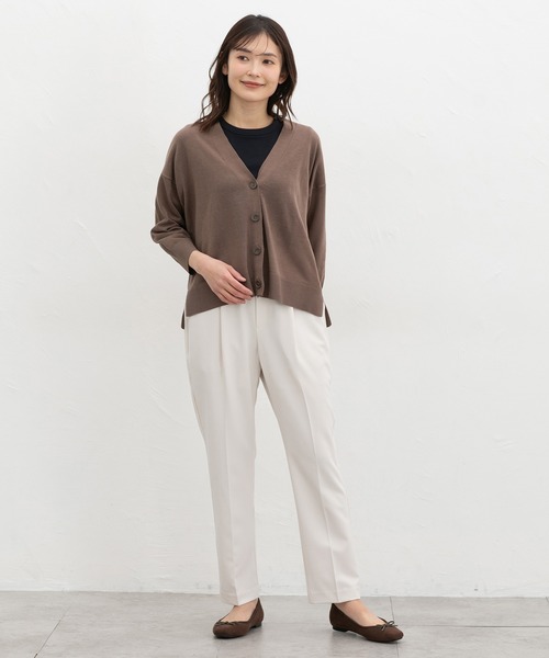 Honeys（ハニーズ）の「【ハニさら・抗菌防臭・ウォッシャブル・ＵＶカット】８分袖Ｖネックカーデ（カーディガン/ボレロ・レディース・ブラック/杢グレー/グリーン/ネイビー/ベージュ/モカ・L/M/S）」の18枚目の写真