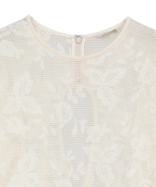 CLANE（クラネ）の「【CLANE/クラネ】BACK DESIGN FLOWER LACE TOPS/バックデザインフラワートップス（シャツ/ブラウス・レディース・ブラック/ホワイト/オレンジ・FREE）」の5枚目の写真