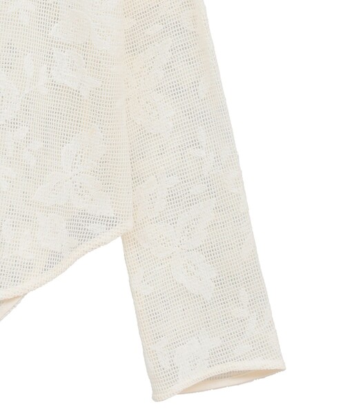 CLANE（クラネ）の「【CLANE/クラネ】BACK DESIGN FLOWER LACE TOPS/バックデザインフラワートップス（シャツ/ブラウス・レディース・ブラック/ホワイト/オレンジ・FREE）」の7枚目の写真