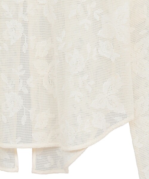 CLANE（クラネ）の「【CLANE/クラネ】BACK DESIGN FLOWER LACE TOPS/バックデザインフラワートップス（シャツ/ブラウス・レディース・ブラック/ホワイト/オレンジ・FREE）」の8枚目の写真